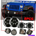 USヘッドライト LEDヘッドライトAngel Eyes + DRLフォグランプ+ターン/フェンダーライト用ジープラングラーJK LED Headlights Angel Eyes+DRL Fog Lights+Turn/Fender Lights for Jeep Wrangler JK