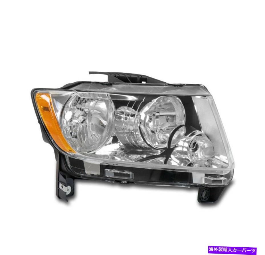 USヘッドライト 11-13ジープグランドチェロキー/コンパス交換用ヘッドライトクローム旅客RH For 11-13 Jeep Grand Cherokee/Compass Replacement Headlight Chrome Passenger RH