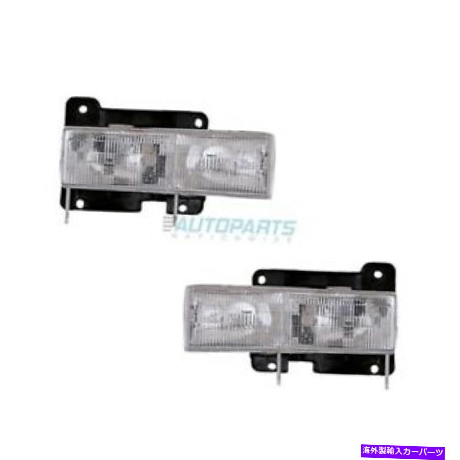 USヘッドライト 新しいLH＆RHコンポジットヘッドライトアセンブリ獲得1990-99シボレーC1500 GM2502101C..