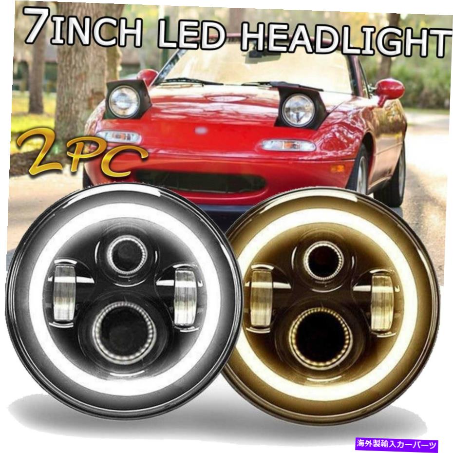 USヘッドライト 90-97 Mazda Miata MX5 MX-5 H6024フルLEDヘッドライトランプHalo Angel Eye US For 90-97 Mazda Miata MX5 MX-5 H6024 Full LED Headlight Lamps Halo Angel Eye US