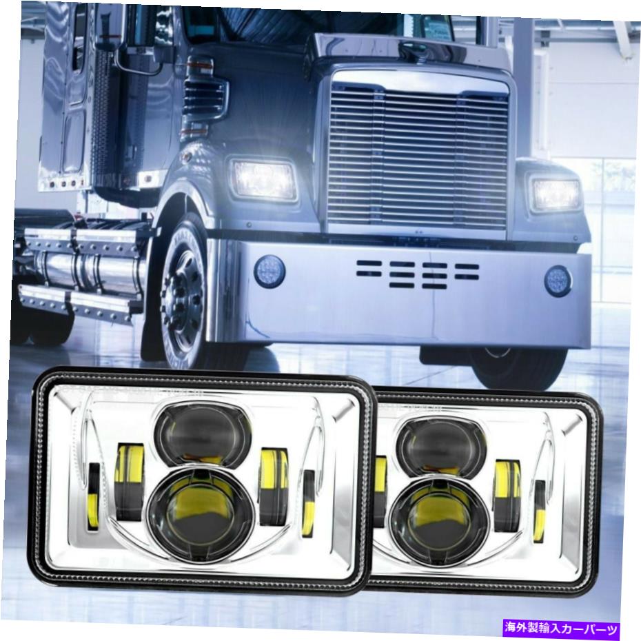 USヘッドライト 4×6インチ55W長方形Hi-LoビームLEDヘッドライト（H4プラグ） 4X6 Inch 55W Rectangular Hi-Lo Beam LED Headlight (H4 Plug)