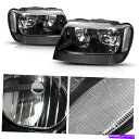 USヘッドライト 99-04ジープグランドチェロキーWJのための黒い住宅クリアコーナーシグナルヘッドライト Black Housing Clear Corner Signal Headlights for 99-04 Jeep Grand Cherokee WJ 2