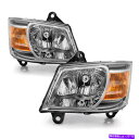 USヘッドライト 08-10 Dodge Grand Caravanの交換灯のためのクロームアンバーヘッドライト Chrome Amber Headlight ...