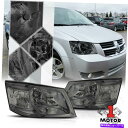 USヘッドライト 08-10 Dodge Grand Caravanのための煙の色合いのヘッドライトクリアターン信号の反射器 Smoke Tinted Head...