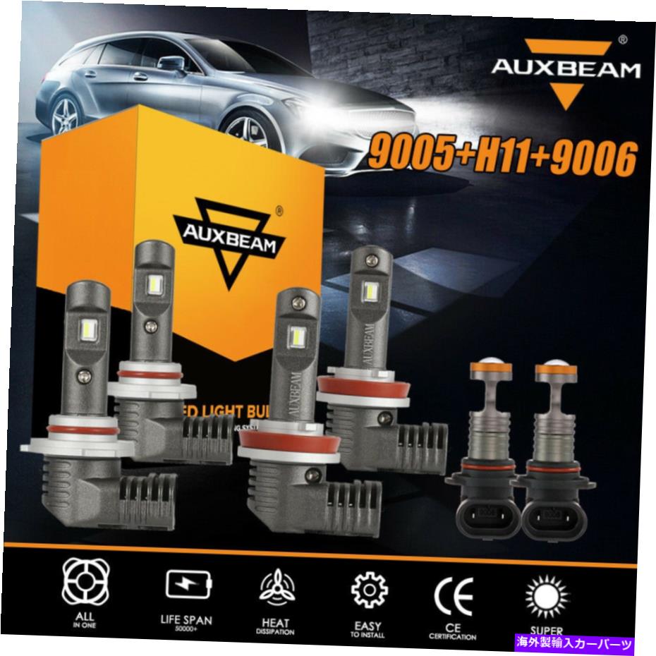 USヘッドライト Subaru forester 2009-2013のための6x Auxbeam 9005 H11 9006 LEDヘッドライト霧の電球 6x AUXBEAM 9005 H11 9006 LED Headlight Fog Bulbs for Subaru Forester 2009-2013