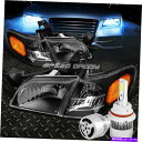 USヘッドライト ブラックハウジングヘッドライト+アンバーコーナー+ホワイトLED 9004 HID 97-05ベンチャー BLACK HOUSING HEADLIGHT+AMBER CORNER+WHITE LED 9004 HID W/FAN FOR 97-05 VENTURE(2)