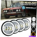 USヘッドライト 1969-1988 BMW車4X 5-3 / 4「5.75」Chrome LEDヘッドライトDRL Angel Eyes Ring For 1...