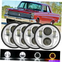 USヘッドライト 4ピース5 3/4 5.75ラウンドLEDヘッドライトDRLアンバーエンジェルアイランプ用Mercury Comet 4PCS 5 3/4 5...