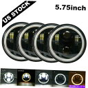 USヘッドライト 4xブラック5.75 "5-3 / 4 H5001 H5006 LEDヘッドライトCorvy CorvetteのためのDRLプロジェクター 4x Black 5.75" 5-3/4 H5001 H5006 LED Headlights DRL Projector For Chevy Corvette