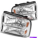 USヘッドライト フィット2005-2007フォードF250 F350 F450左+右側フロントヘッドライトアセンブリ Fits 2005-2007 Ford F250 F350 F450 Left + Right Sides Front Headlights Assembly