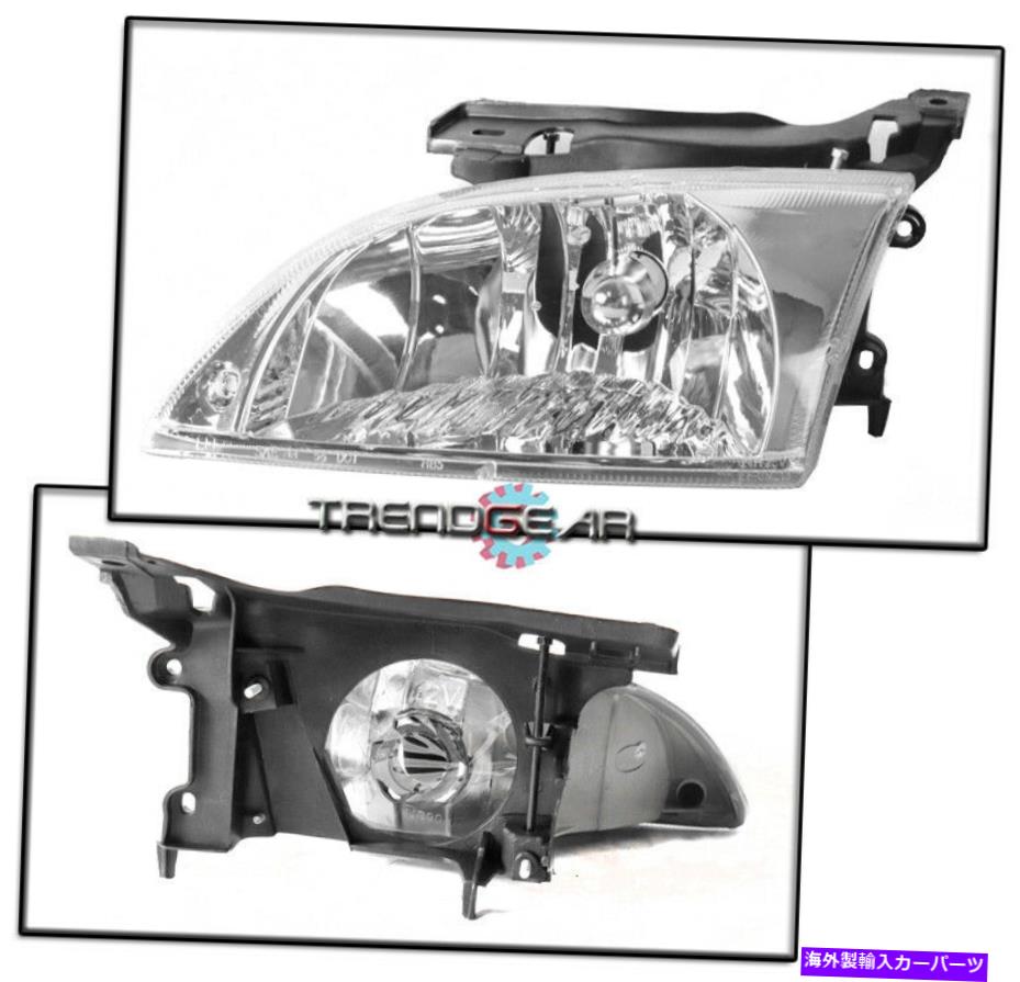 USヘッドライト 2000-2002のシボレーキャバリエクローム交換ヘッドライトランプW / LED DRL信号 FOR 2000-2002 CHEVY CAVALIER CHROME REPLACEMENT HEADLIGHTS LAMP W/LED DRL SIGNAL