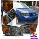 USヘッドライト 08-10 Dodge Grand Caravanのための煙の色合いのヘッドライトアンバーターンの信号の反射器 Smoke Tinted He...