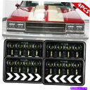 USヘッドライト Chevrolet Camaroのための4ピース4x6 "LEDヘッドライトHI / LOビームエンジェルアイのDRLランプ 4PCS 4x6" LED Headlights Hi/Lo Beam Angel Eye DRL Lamps For Chevrolet Camaro