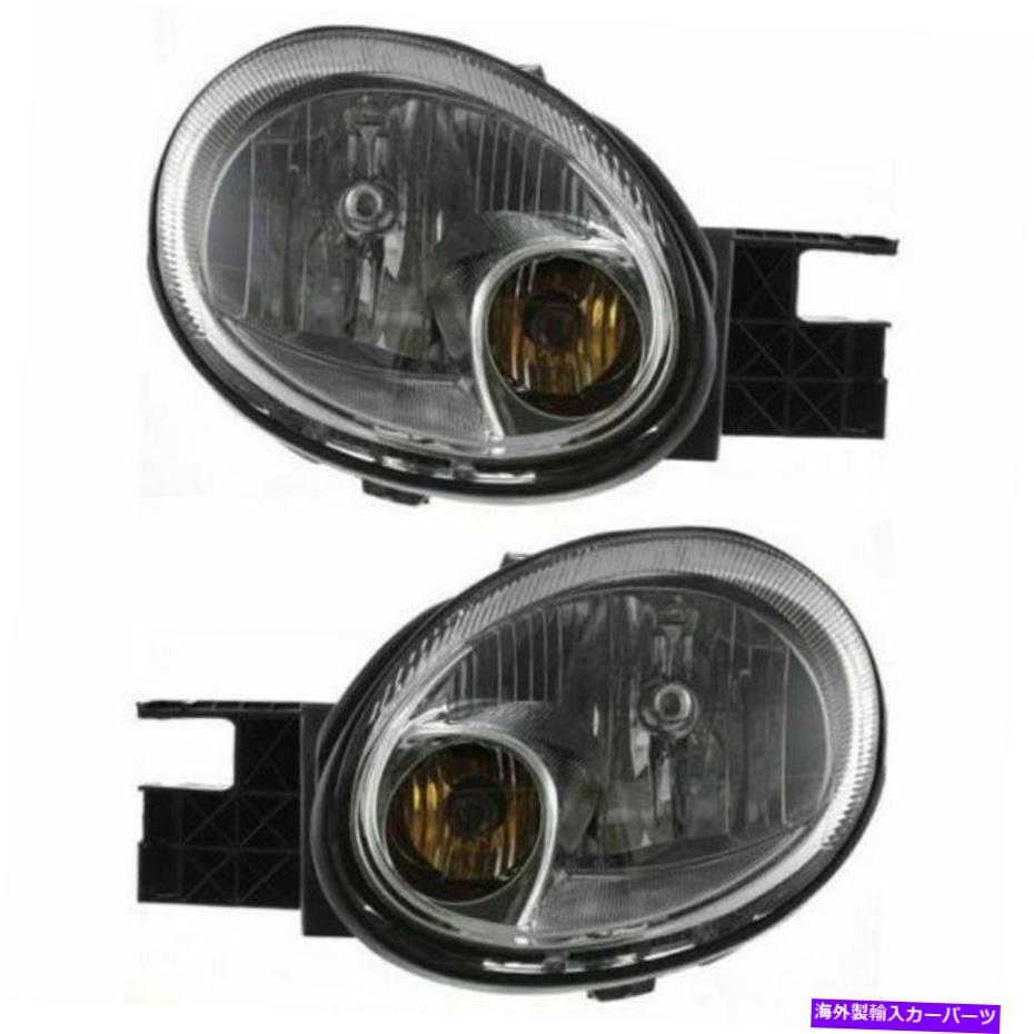 USヘッドライト 2つのハロゲンヘッドランプアセンブリの新しいセット左右サイドフィットダッジネオン New Set Of 2 Halogen Head Lamp Assembly Left & Right Side Fits Dodge Neon