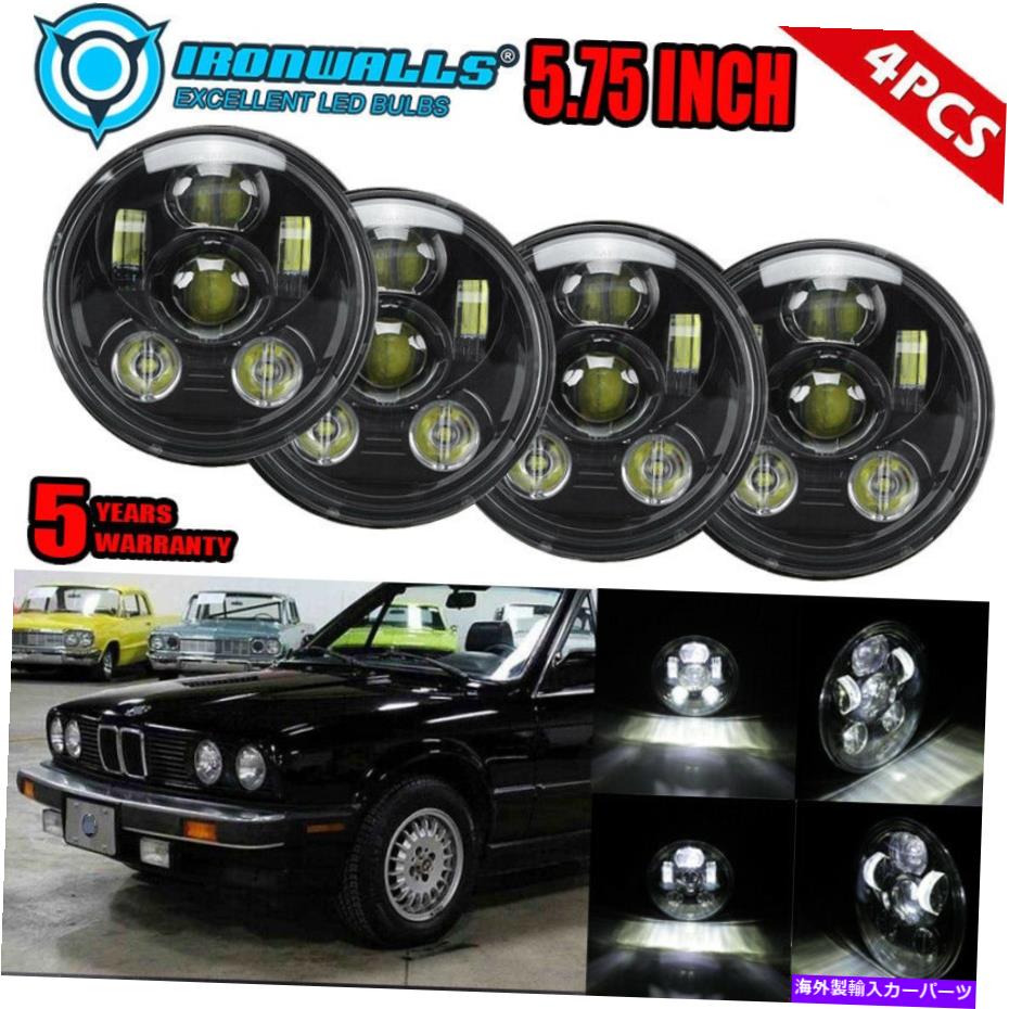 USヘッドライト 4Xブラック5-3 / 4 "5.75 LEDヘッドライトH5006フィットBMW 325I 528I 530I 533I 535I 535IS 4x Black 5-3/4" 5.75 LED Headlight H5006 Fit BMW 325i 528i 530i 533i 535i 535is