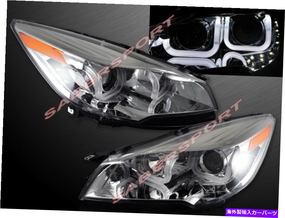 USヘッドライト 2013-2016 Ford EscapeのペアU Haloプロジェクター（ハロゲン）ヘッドライトのセット Set of Pair U Halo Projector (Halogen) Headlights for 2013-2016 Ford Escape