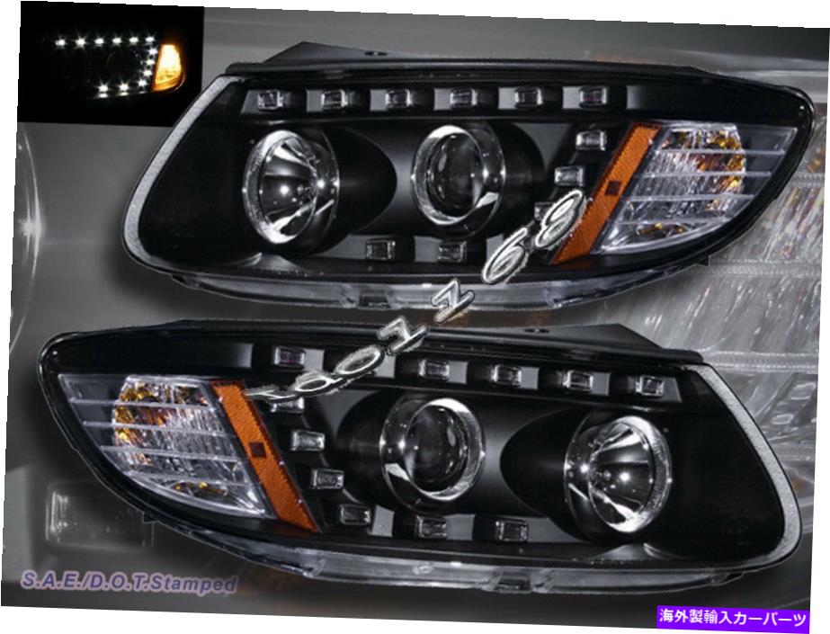 USإåɥ饤 2007-2012󥿥ե֥åR8LEDȥåץץإåɥ饤ȤΥإåɥ饤 Fit For 2007-2012 Santa Fe Black R8 Style LED Strip Projector Headlights New