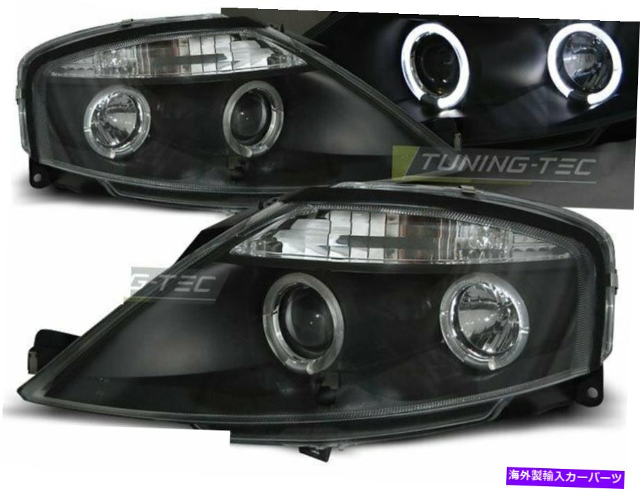 USヘッドライト シトロエンC3 02-09 Halo Rims Black CA LPCI06 Xino CAのヘッドライトのペア Pair of Headlights for Citroen C3 02-09 Halo Rims Black CA LPCI06 XINO CA