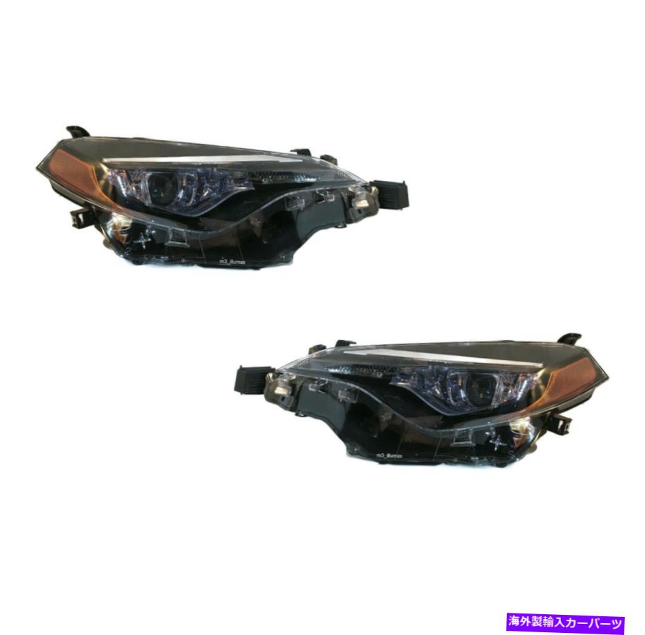 USヘッドライト 2017年から2019年の新しいアフターマーケットヘッドライトランプペア NEW AFTERMARKET HEADLIGHT LAMP PAIR FOR 2017-2019 TOYOTA COROLLA L LE LE ECO
