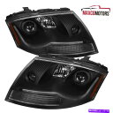 USヘッドライト 1999年から2006年のオーディアTTプロジェクターのヘッドライト+内蔵フォグランプ+ LED DRLバー Black For 1999-2006 Audi TT Projector Headlights+Built-in Fog Lamps+LED DRL Bar(2)