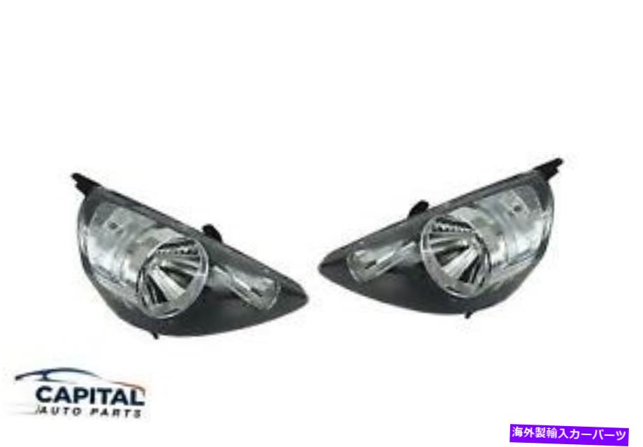 USヘッドライト ブラックヘッドランプスーツのペアセットホンダジャズGD / GLI / VTI 2004-2008 Pair Set of Black Headlamps Suits Honda Jazz Gd /Gli/VTI 2004-2008