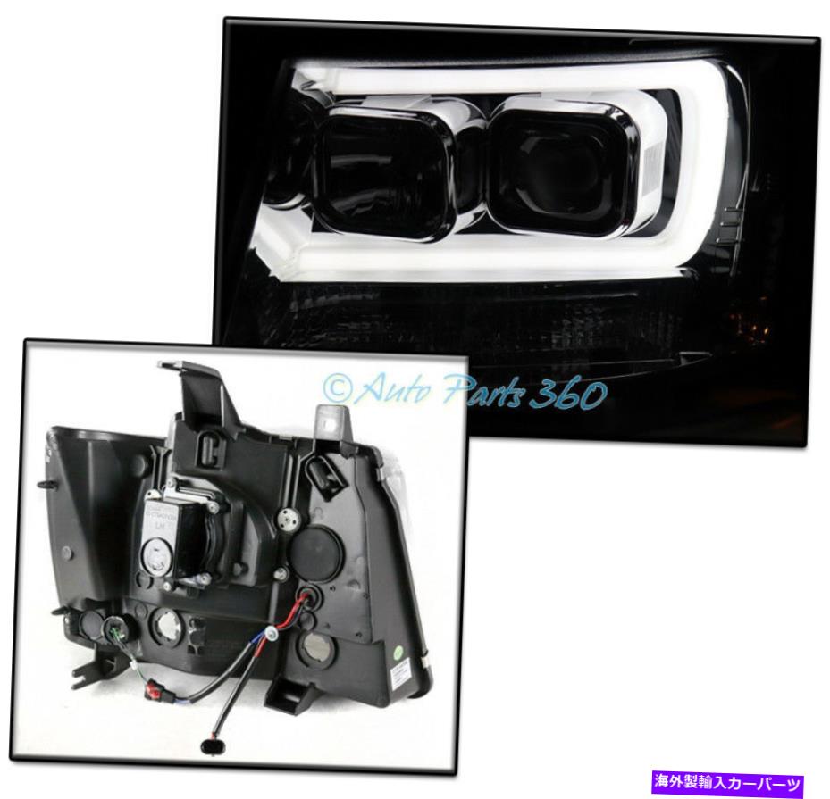 USヘッドライト 07-14シボー郊外タホアバ??ランシェLEDプロジェクターヘッドライトヘッドランプ煙 FOR 07-14 CHEVY SUBURBAN TAHOE AVALANCHE LED PROJECTOR HEADLIGHTS HEADLAMP SMOKE