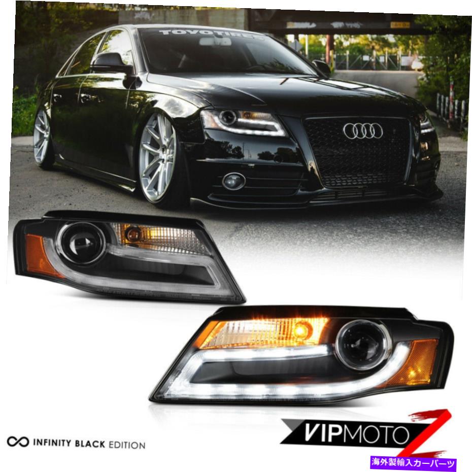 USヘッドライト 09-12 Audi A4 B8 [Infinity Black]プロジェクターヘッドライトDRL LEDライトバーユーロ For 09-12 Audi A4 B8 [Infinity Black] Projector Headlight DRL LED Light Bar Euro