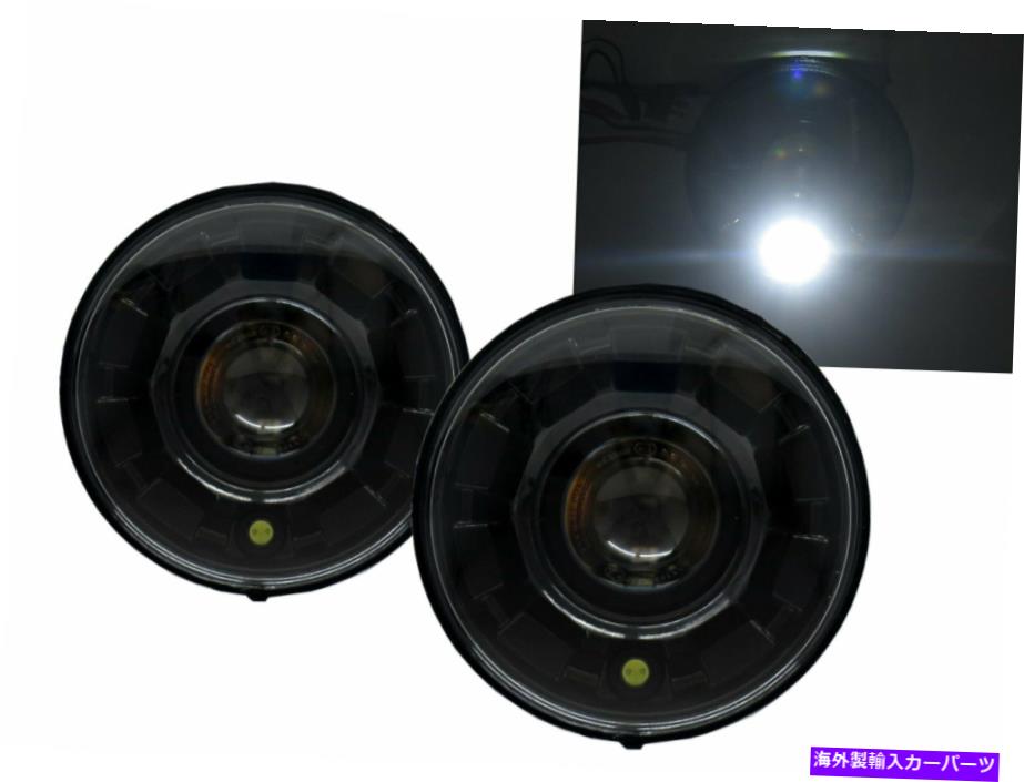 USヘッドライト H1 / H2 2003-2009トラックLED HaloプロジェクターヘッドライトブラックHummer LHD H1/H2 2003-2009 Truck LED Halo Projector Headlight Black for HUMMER LHD
