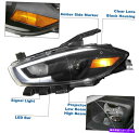 USヘッドライト 2013-2016 Dodge Dart Hid / Xenon LEDブラックプロジェクターヘッドライトW / Blue DRL NEW For 2013-2016 Dodge Dart HID/Xenon LED Black Projector Headlight w/Blue DRL New(2)
