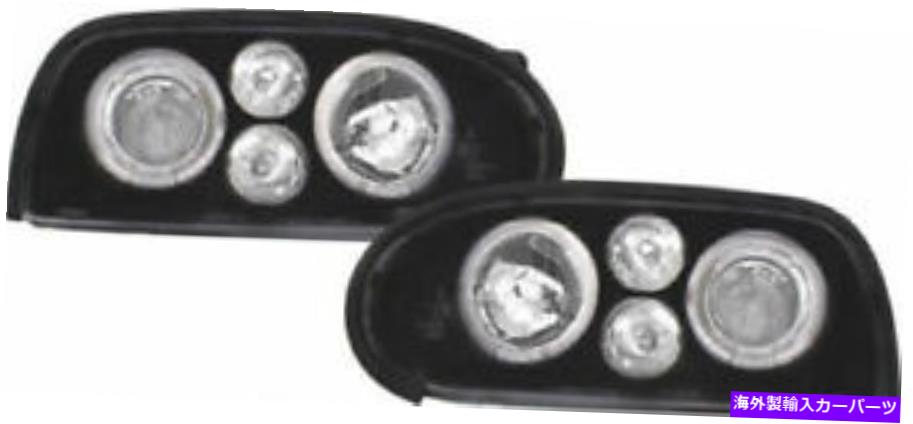 USإåɥ饤 ֥åꥢ顼ץإåɥ饤Angel Eyes Halo for VW3 91-97 black clear color projector headlights with angel eyes HALO for VW Golf 3 91-97