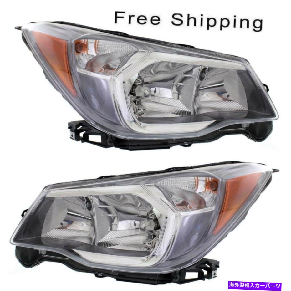 USヘッドライト ハロゲンヘッドランプアセンブリ2 LH＆RHサイドのセットは、Subaru Forester 2.0L ENGに収まります。 Halogen Head Lamp Assembly Set of 2 LH & RH Side Fits Subaru Forester 2.0L Eng.