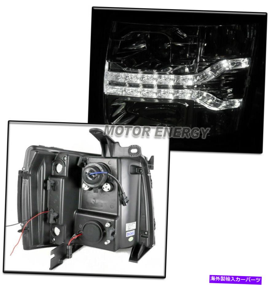 USヘッドライト 07-13シボリーSilverado LEDの煙プロジェクターヘッドライトヘッドランプ+ 50W 6000K H..