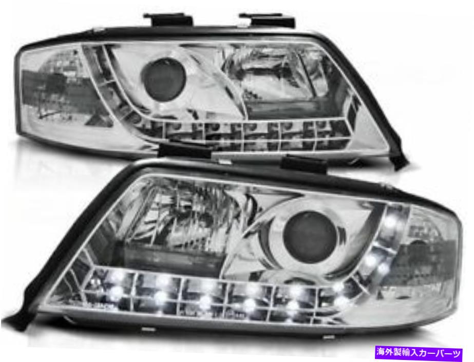 USヘッドライト Audi A6 Sedan Wagon 2001 2002 2003 2003 2004 LPAU45ヘッドライトLEDクロム AUDI A6 SEDAN WAGON 2001 2002 2003 2004 LPAU45 HEADLIGHTS LED CHROME