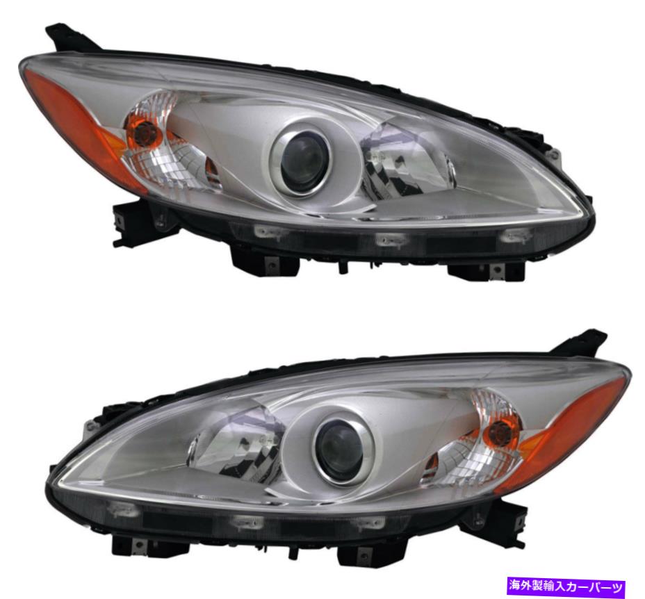 USヘッドライト ハロゲンヘッドライトヘッドライトアセンブリ12 13 14 15 16 17マツダ5 Halogen Headlights Headlight Assembly NEW Pair Set for 12 13 14 15 16 17 Mazda 5