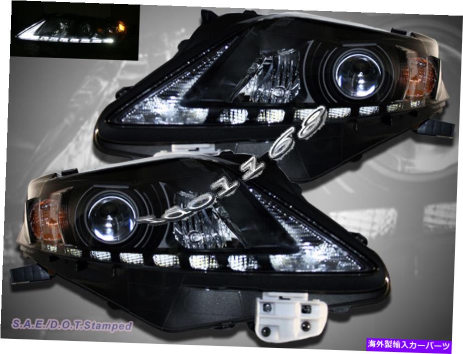 USヘッドライト 10 11 12 Lexus RX350プロジェクターヘッドライトブラッククリアアンバーリフレクター 10 11 12 Lexus RX350 Projector Headlights Black Clear Amber Reflector