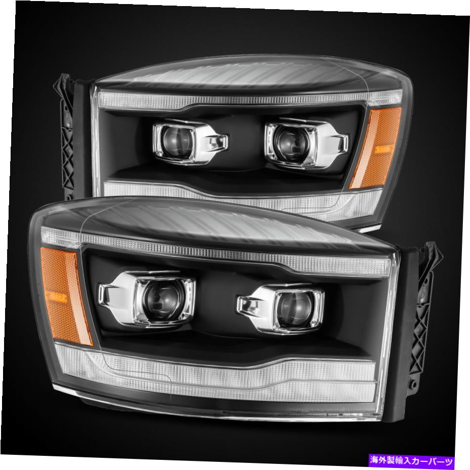 USإåɥ饤 2006-2009ɥåRAM֥åǥ奢ץإåɥ饤W / LED DRL 2006-2009 Dodge Ram Black Dual projector headlights w/LED DRL