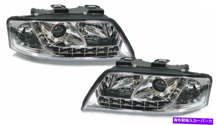 USヘッドライト Audi A6 C5 97-01のための昼間のランニングライトが付いているクロムプロジェクターのヘッドライト Chrome projector headlights with daytime running lights for Audi A6 C5 97-01