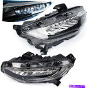 USヘッドライト LH + RHヘッドライトヘッドライトアセンブリペア2016-18ホンダシビックDX / EX / LX LH+ RH Headlights Headlight Assembly Pair Set For 2016-18 Honda Civic DX/EX/LX(2)