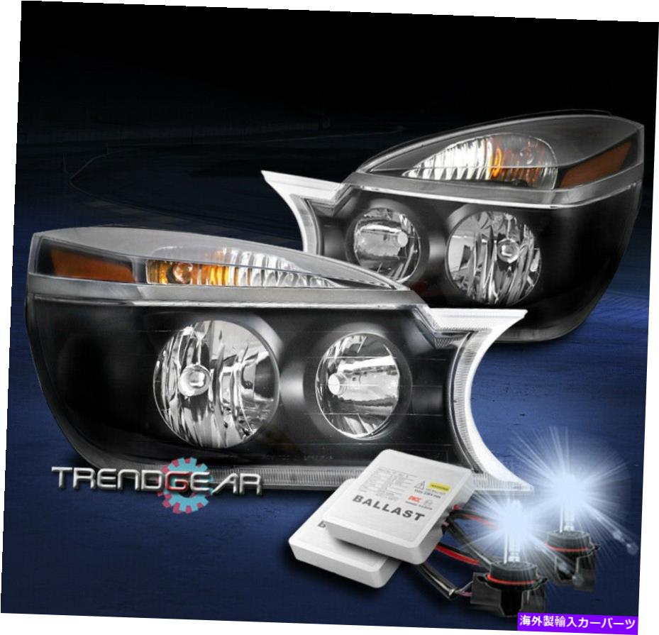 USヘッドライト 02-07ビュイックランディズブスクリスタルスタイルブラックヘッドライトヘッドランプW / 8K HIDキット FOR 02-07 BUICK RENDEZVOUS CRYSTAL STYLE BLACK HEADLIGHTS HEADLAMP W/8K HID KIT