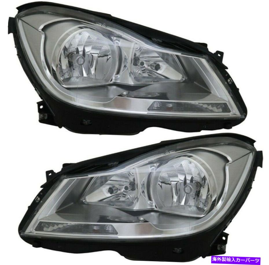 USヘッドライト 12-14メルセデス - ベンツCクラスのための新しいデポドライバ＆旅客サイドヘッドライトセット New Depo Driver & Passenger Side Headlight Set For 12-14 Mercedes-Benz C Class