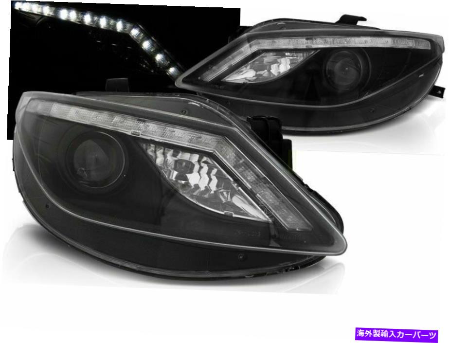 USヘッドライト Juego de Faros Con Daylight LEDパラシートIbiza 6J 2008-2012 Negro US LPSe32WP X Juego de Faros con Daylight LED para Seat Ibiza 6J 2008-2012 Negro US LPSE32WP X(2)