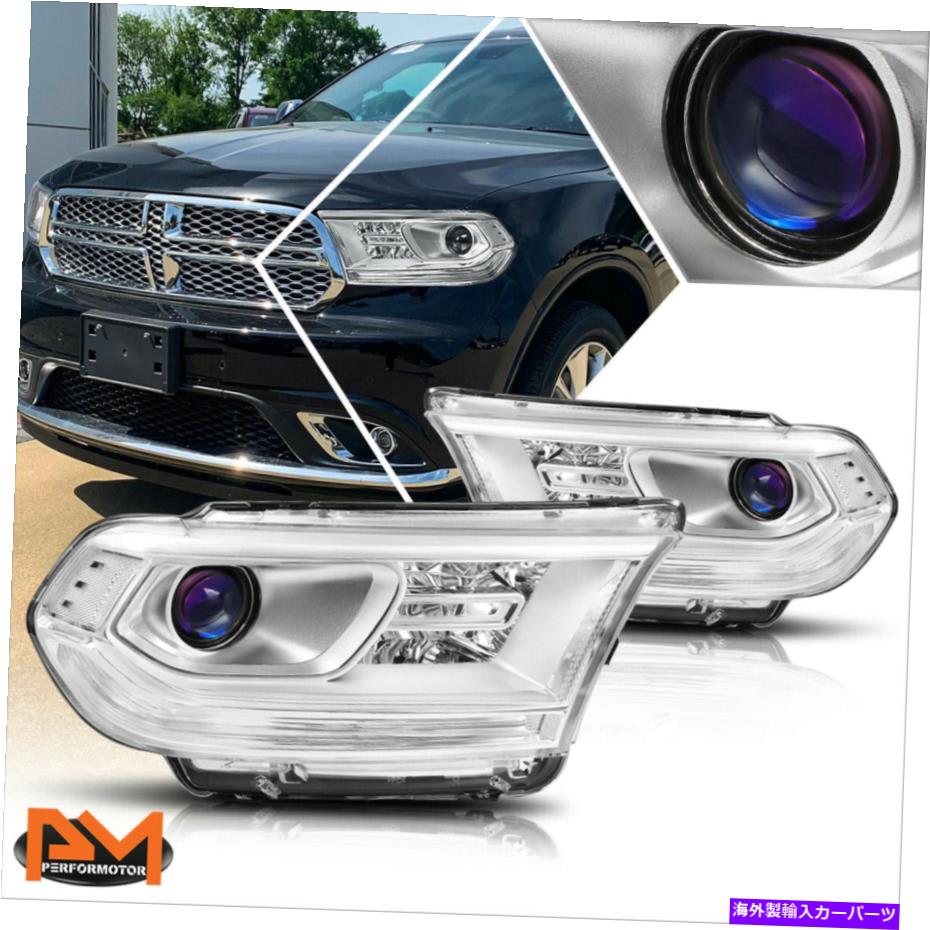 USヘッドライト 14~20のDodge Durangoプロジェクタヘッドライト/ランプセットクロームハウジングのクリアコーナー For 14-20 Dodge Durango Projector Headlight/Lamp Set Chrome Housing Clear Corner