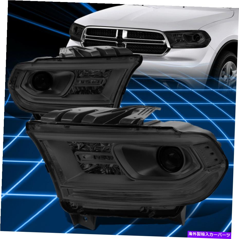 USヘッドライト 14~20のDodge Durangoプロジェクターヘッドライトランプの交換用喫煙/クリアサイド For 14-20 Dodge Durango Projector Headlight Lamps Replacement Smoked/Clear Side