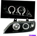 USヘッドライト LEDの天使の目のヘッドライトBMW Z3 95-02のための黒い色の仕上げで設定 LED Angel Eyes headlight set in black color Finish for BMW Z3 95-02