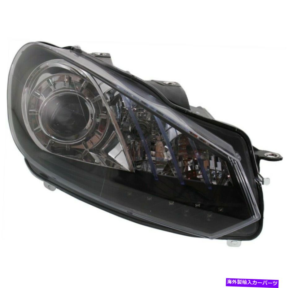 USヘッドライト 2010-2011フォルクスワーゲンゴルフのヘッドライト左右の黒い住宅2PC Headlight For 2010-2011 Volkswagen Golf Left and Right Black Housing 2Pc