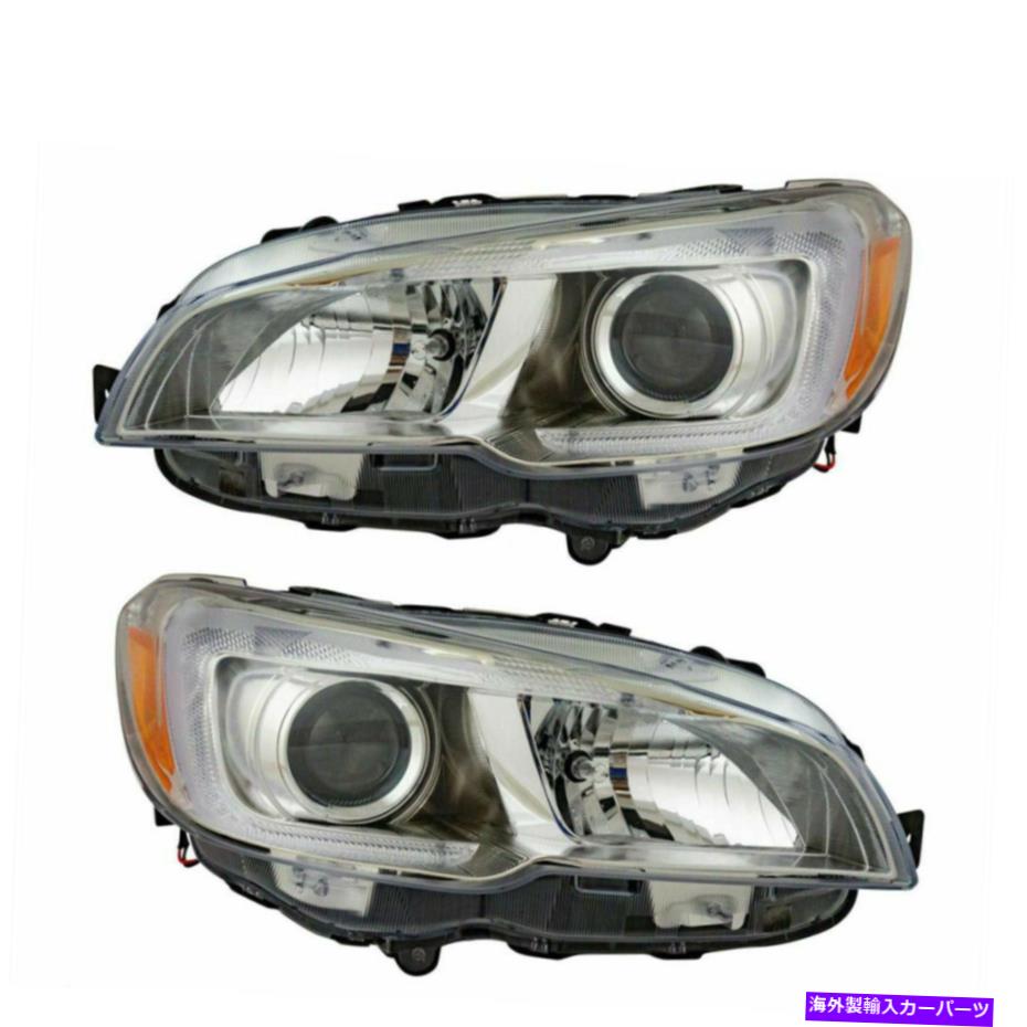 USヘッドライト ヘッドライトランプハロゲンクロムドライバー旅客ペアセット2015-2020スバル Headlight Lamp Halogen Chrome Driver Passenger Pair Set Fits 2015-2020 Subaru