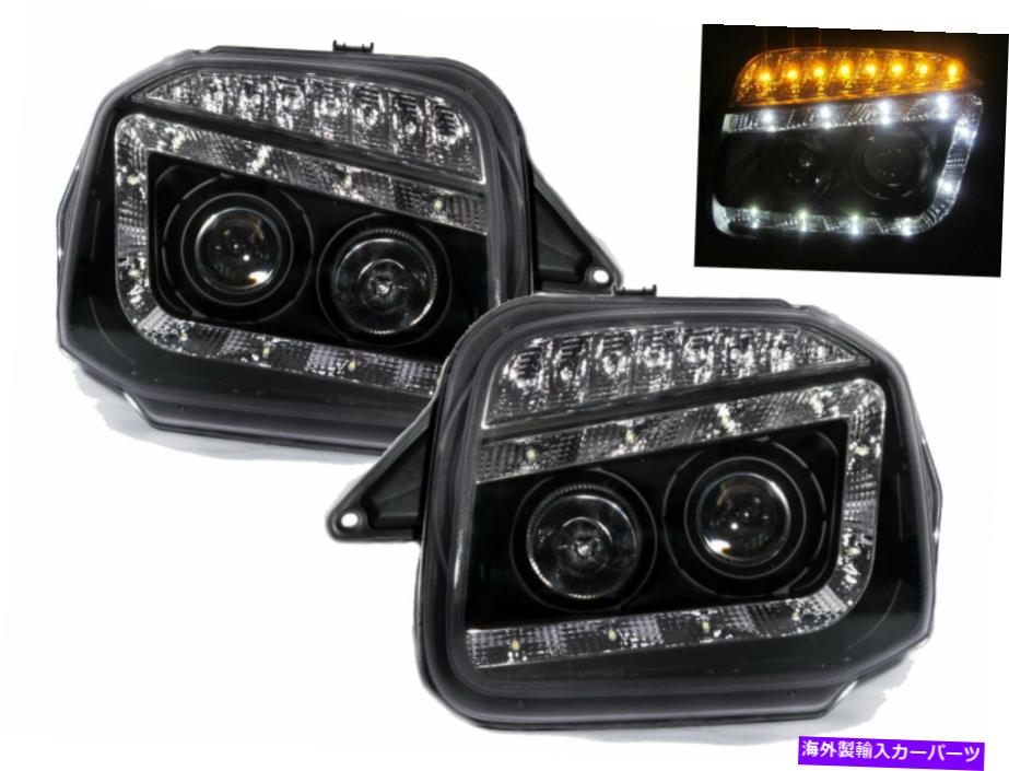 USヘッドライト マツダLHDのためのAZ-OFFROAD MK1 98-18 SUV 2DプロジェクターLED R8Lookヘッドライトブラック AZ-Offroad MK1 98-18 SUV 2D Projector LED R8Look Headlight Black for MAZDA LHD