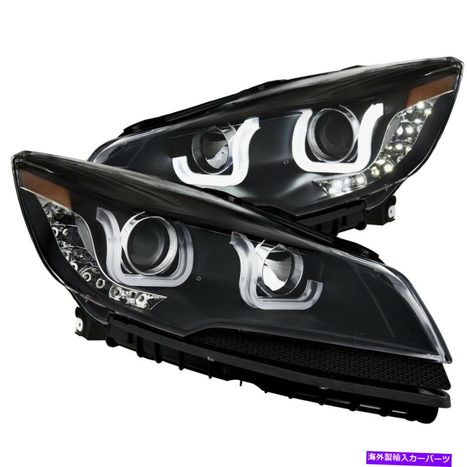 USヘッドライト フィット13-15フォードエスケープヘッドライト左右ペアW /クリアレンズ＆ブラック Fits 13-15 Ford Escape Headlights Left & Right Pair w/ Clear Lens & Black