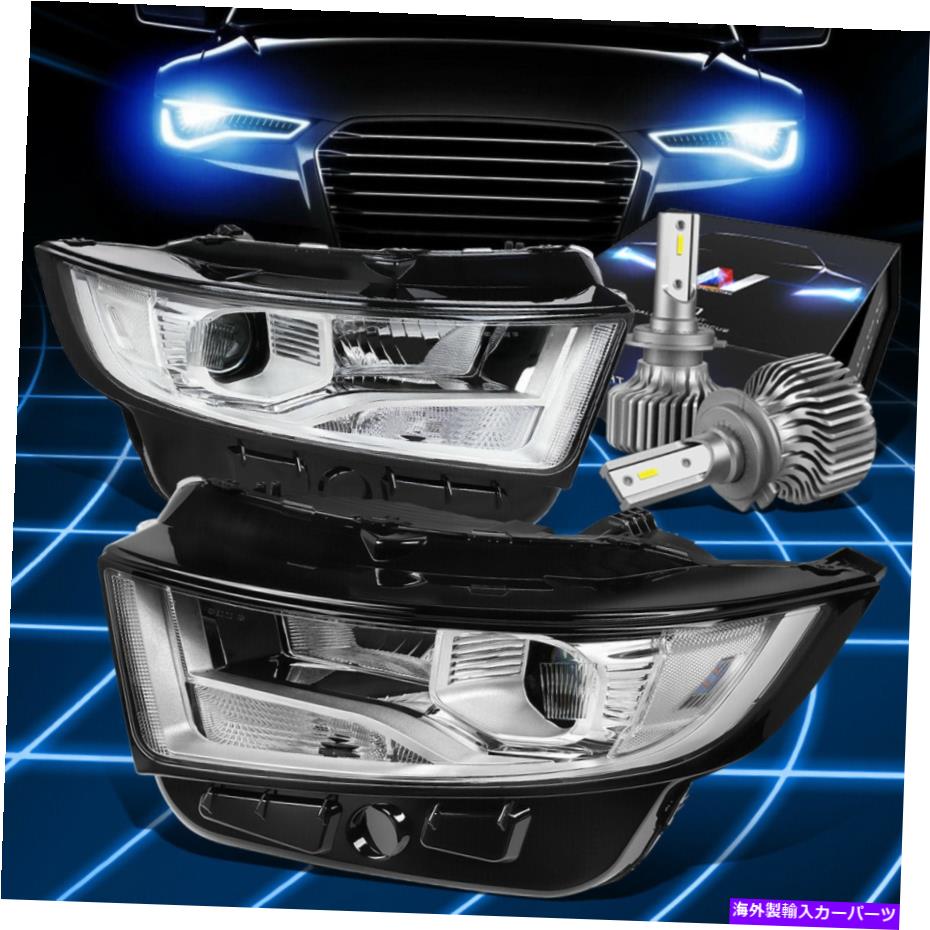 USヘッドライト フィット2015-2018フォードエッジOE交換用ヘッドライトランプW / LEDスリムスタイルクロム Fit 2015-2018 Ford Edge OE Replacement Headlight Lamps W/LED Slim Style Chrome