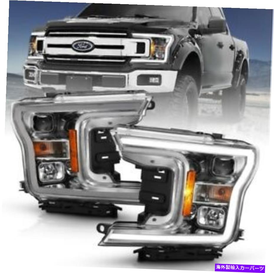 USヘッドライト 18-19フォードF-150 XLTのためのAnzo 111468プロジェクターヘッドライトセットw / Halo Anzo 111468 Projector Headlight Set w/Halo For 18-19 Ford F-150 XLT